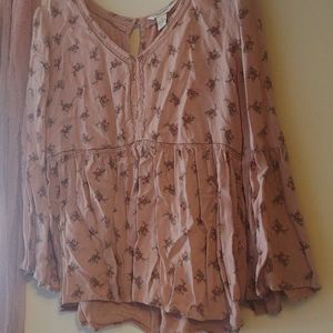 Dusty rose floral blouse